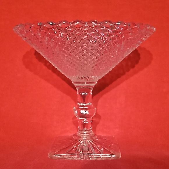 Miss America Clear Footed Round Compote By Anchor Hocking. Centerpiece Glass.. - Picture 3 of 11